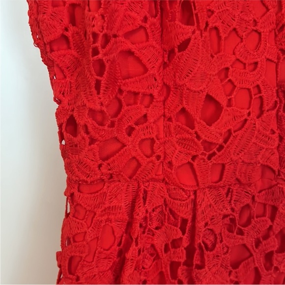 Astr the label red lace a-line midi dress - Picture 4 of 5